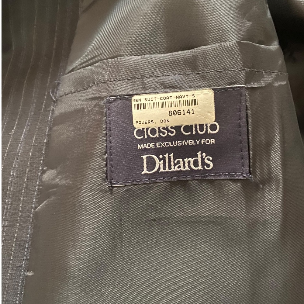 Class Club Dillard's Boys Charcoal Grey Pinstripe 3 Button Blazer Suit Jacket 14 - Picture 3 of 5